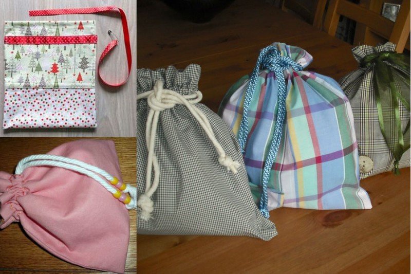 How to sew a bag with ties - DIY bags for gifts and herbs