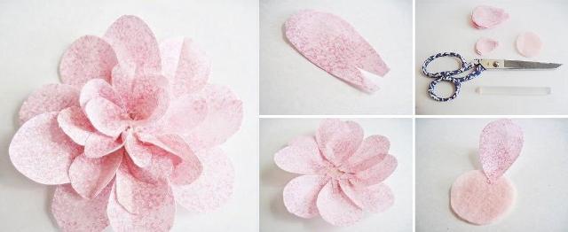 To make the flower presented, you will need paper or a thick enough fabric that is able to hold its shape well.